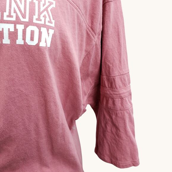 PINK Nation Victorias Secret Womens Large Cotton T-Shirt Logo Graphic Lounge Tee - Picture 5 of 11